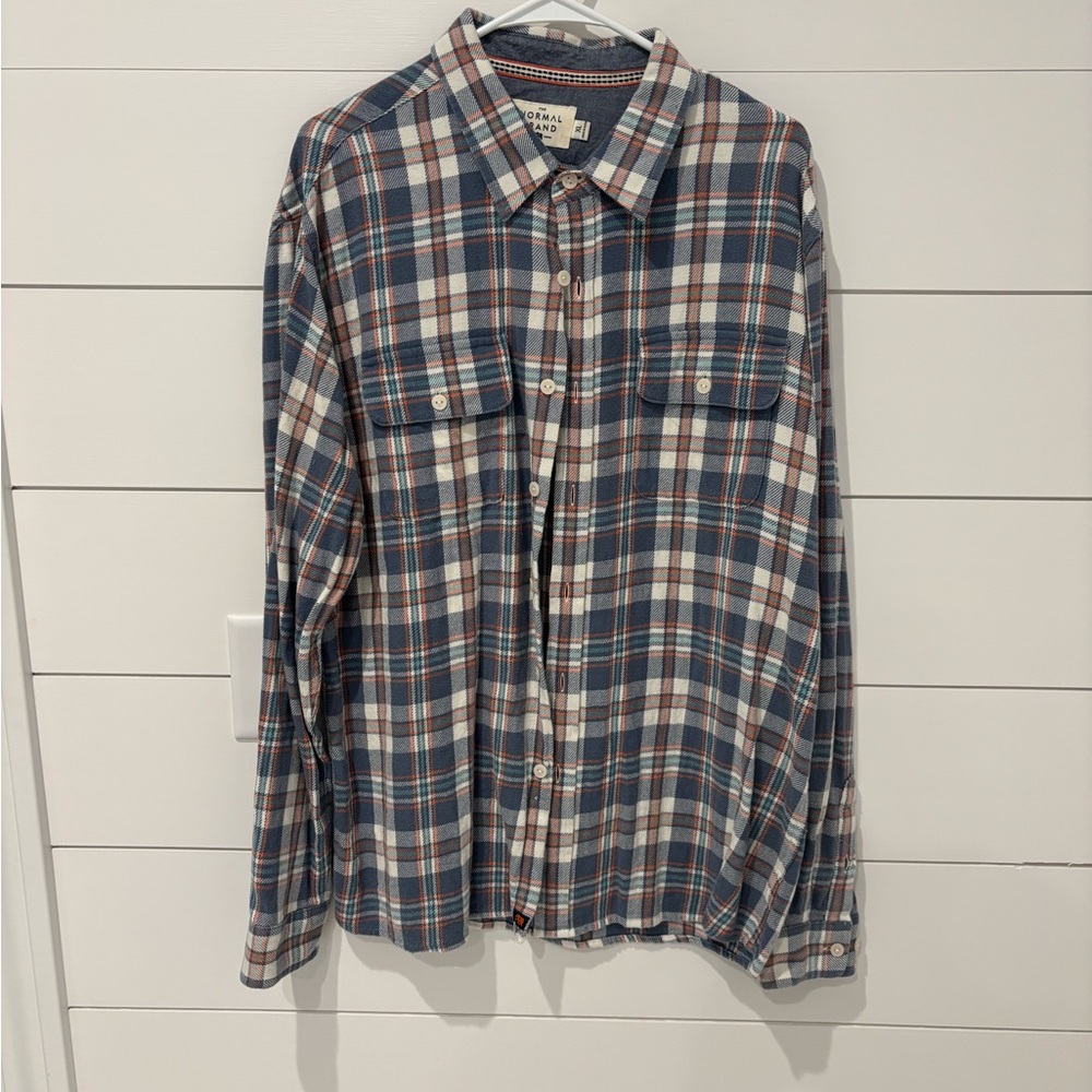 The Normal Brand Blue and White Plaid Shirt